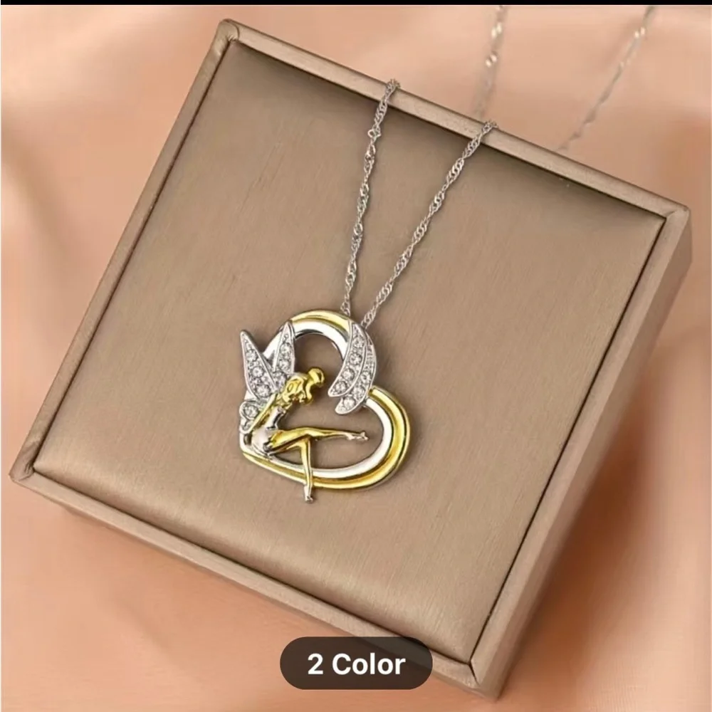 Samarth Creations 925 Sterling Silver Round Cut Simulated Diamond Tinkerbell
